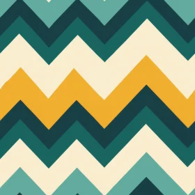 Retro Geometric Chevrons Seamless Pattern in Teal