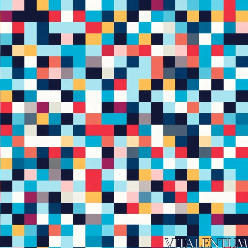 Colorful Pixelated Abstract Pattern Design AI Image