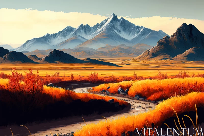 AI ART Hyper-Detailed Mountain Landscape Painting | Stunning Scenery
