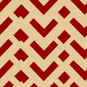 Red Chevron Pattern on Beige Background