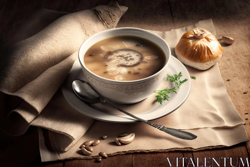 Delicious Cup of Soup with Spirals | Mushroomcore Style