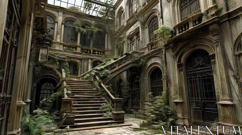 Eerie Abandoned Mansion: A Captivating Image of Mystery and Intrigue AI Image
