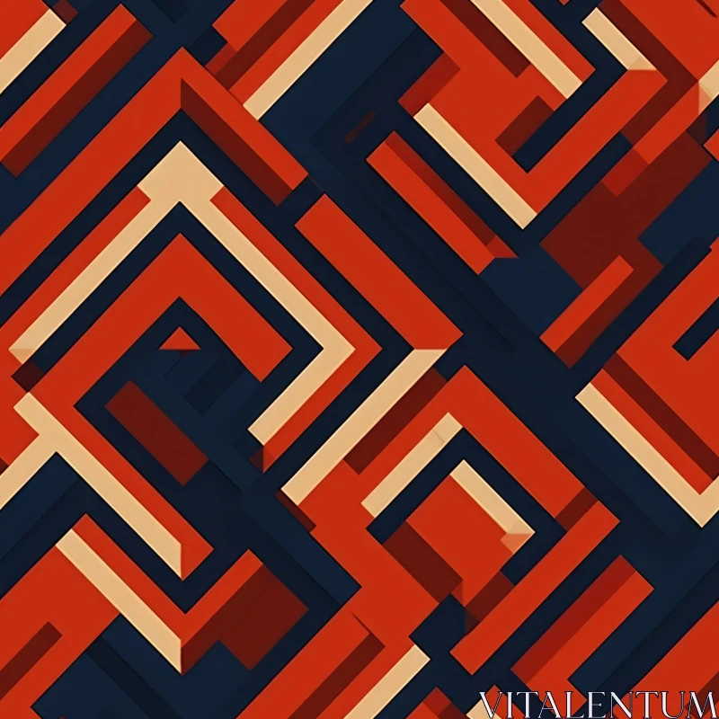 Intricate Geometric Pattern on Dark Blue Background AI Image