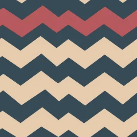 Retro Zig Zag Pattern in Red, Beige, Blue