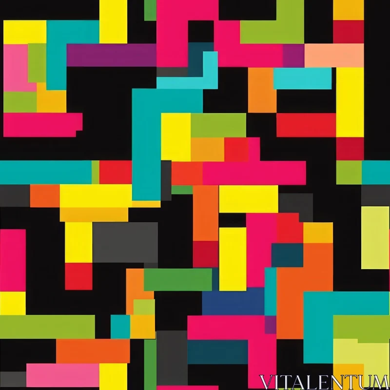 AI ART Colorful Geometric Rectangles Pattern