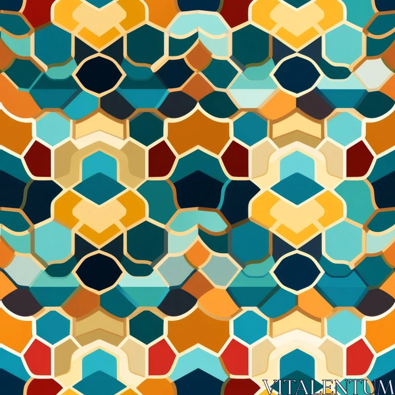 Colorful Hexagon Seamless Pattern for Fabric and Home Decor AI Image