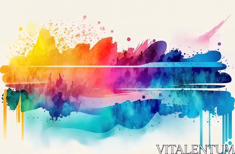 AI ART Colorful Watercolor Paint Splatter Background - Mystic Symbolism