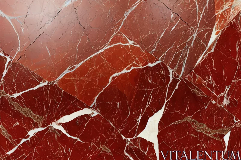 Cracked Red and White Marble on Luxurious Background AI Image