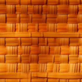 Intricate Woven Bamboo Basket - Natural Brown Finish