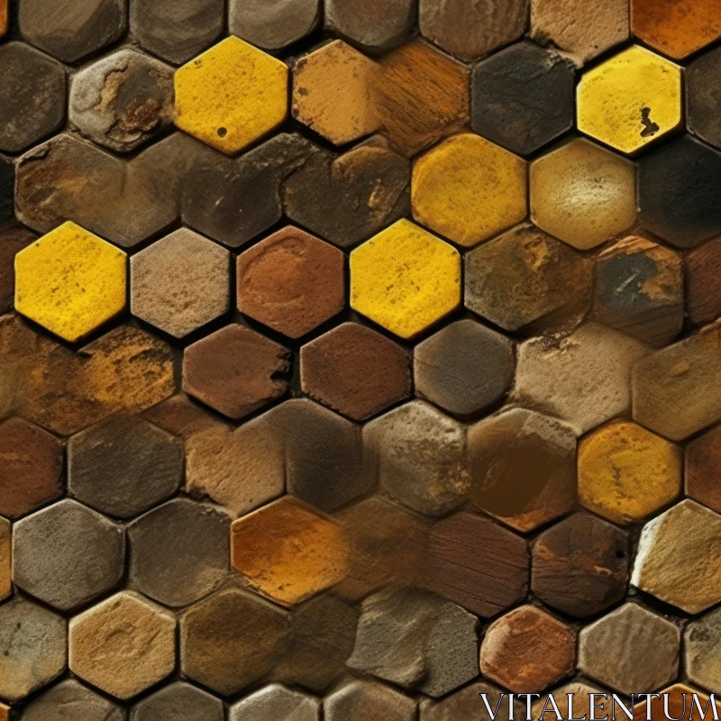 Wood Hexagon Tiles Texture AI Image