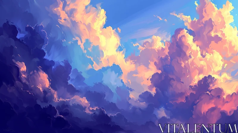 Captivating Cloudscape Painting | Vibrant Colors | Artistic Masterpiece AI Image