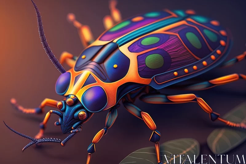 Colorful Bug Art - Vibrant Design with Optical Illusion Influence AI Image