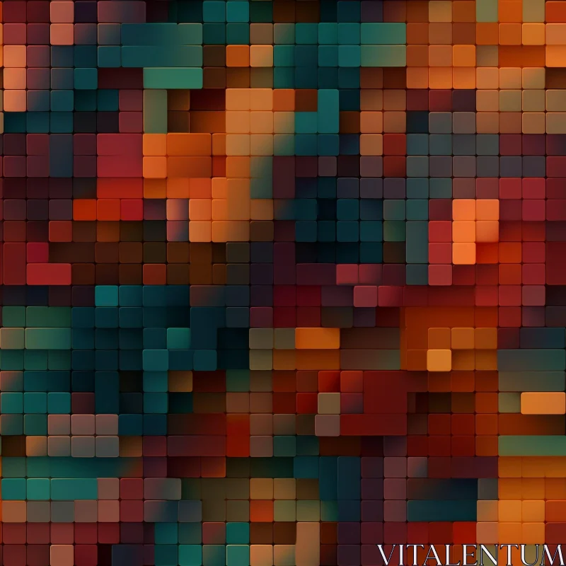 AI ART Colorful Pixel Art Mosaic - Abstract Movement and Energy