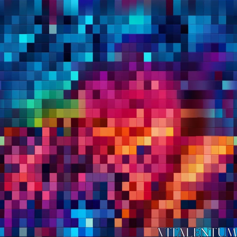 Colorful Pixelated Mosaic Artwork AI Image