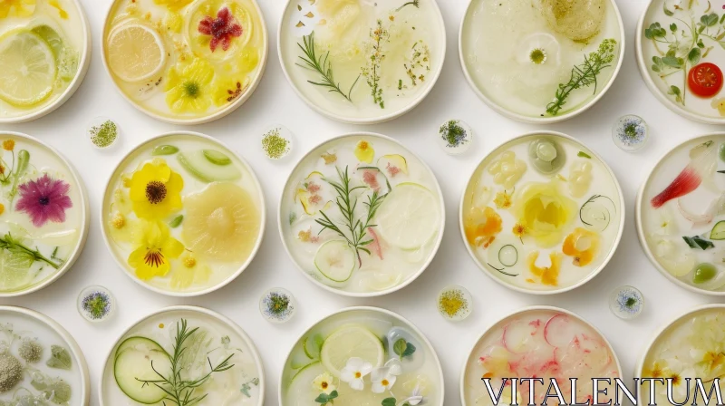 Enchanting Petri Dish Garden: A Kaleidoscope of Botanical Beauty AI Image
