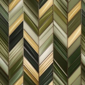Green and Gold Herringbone Chevron Pattern