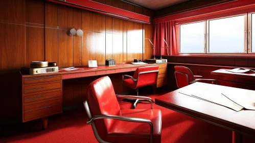 Retro Office Interior: Luxury and Sophistication