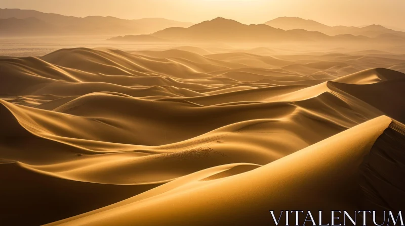 Captivating Desert Sand Dunes at Sunset - Nature Photography AI Image