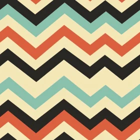 Chevron Zigzag Pattern in Blue, Orange, and Black