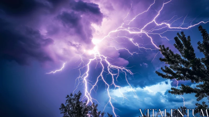 Powerful Lightning Storm Photography AI Image