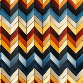 Reflective Herringbone Pattern - Blue, Orange, Red, Yellow Tiles