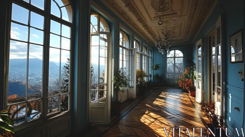 Captivating Interior Design: Spacious Room with Elegant Furniture and Lush Plants AI Image