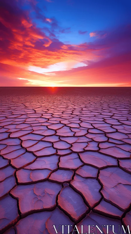 Captivating Sunset in a Desert Landscape | Environmental Artwork by Marcin Sobas AI Image