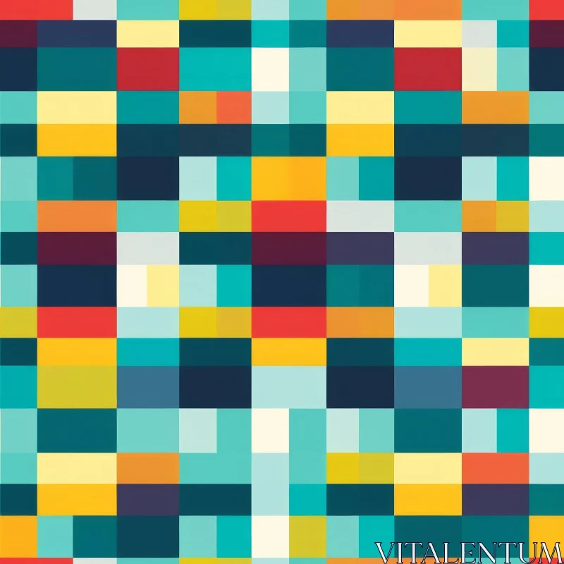 Colorful Pixel Art Geometric Pattern AI Image