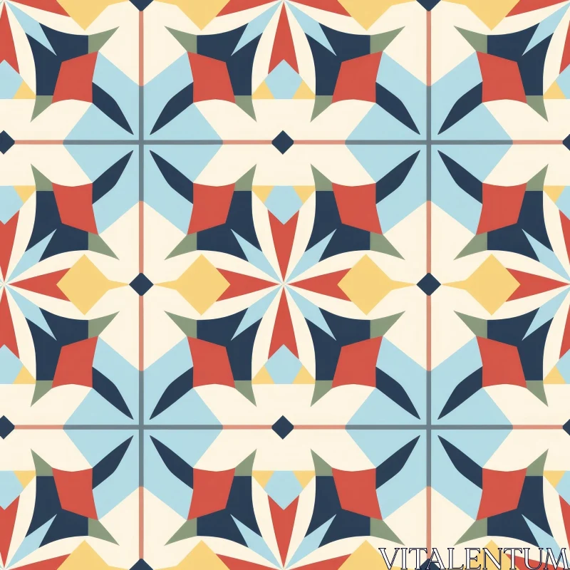 Retro Geometric Pattern in Multicolor | Background Design AI Image