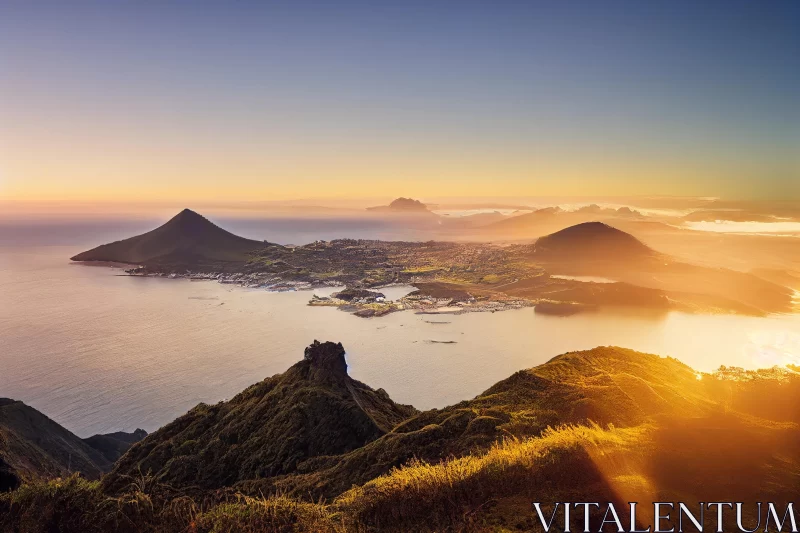 Captivating Mountain and Ocean Landscape | Australian Suburban Ennui AI Image