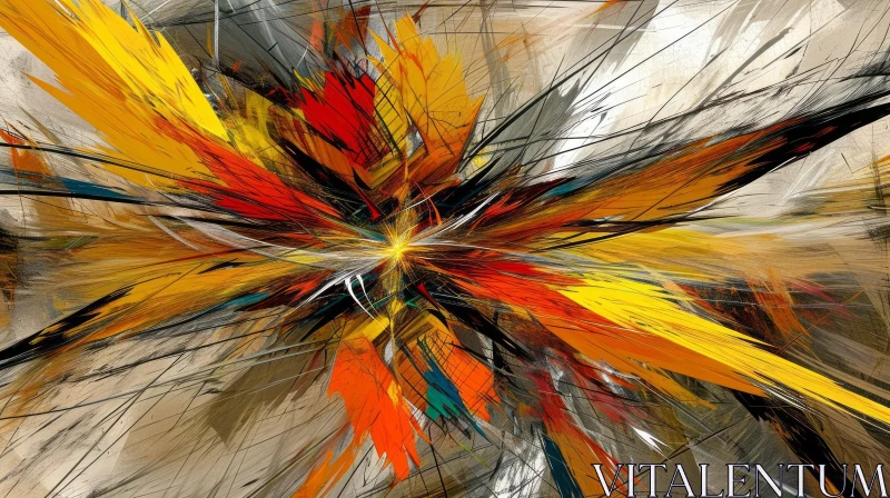 Colorful Abstract Painting with Movement and Energy AI Image