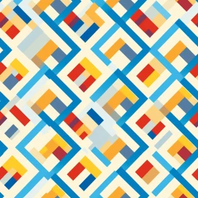 Geometric Blue Diamonds and Red Squares Pattern