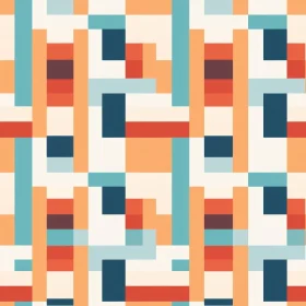 Grid-like Geometric Pattern in Blue and Brown