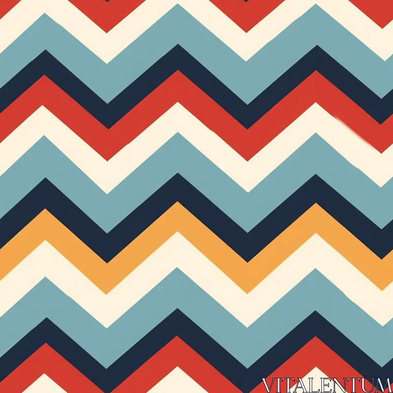 Retro 70s Chevrons Pattern - Geometric Design AI Image