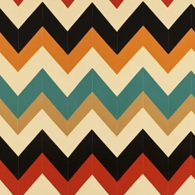 Retro 70s Zigzag Pattern in Warm Colors