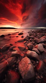 Captivating Red Sky Over Water: A Landscape Photography Masterpiece
