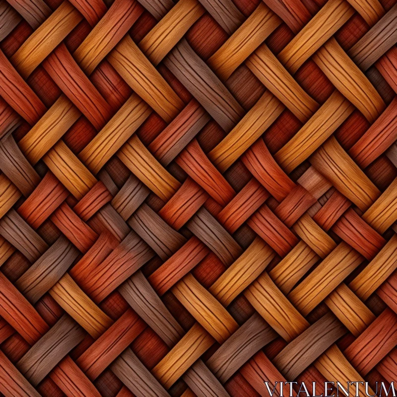 Realistic Wood Basket Weave Texture AI Image