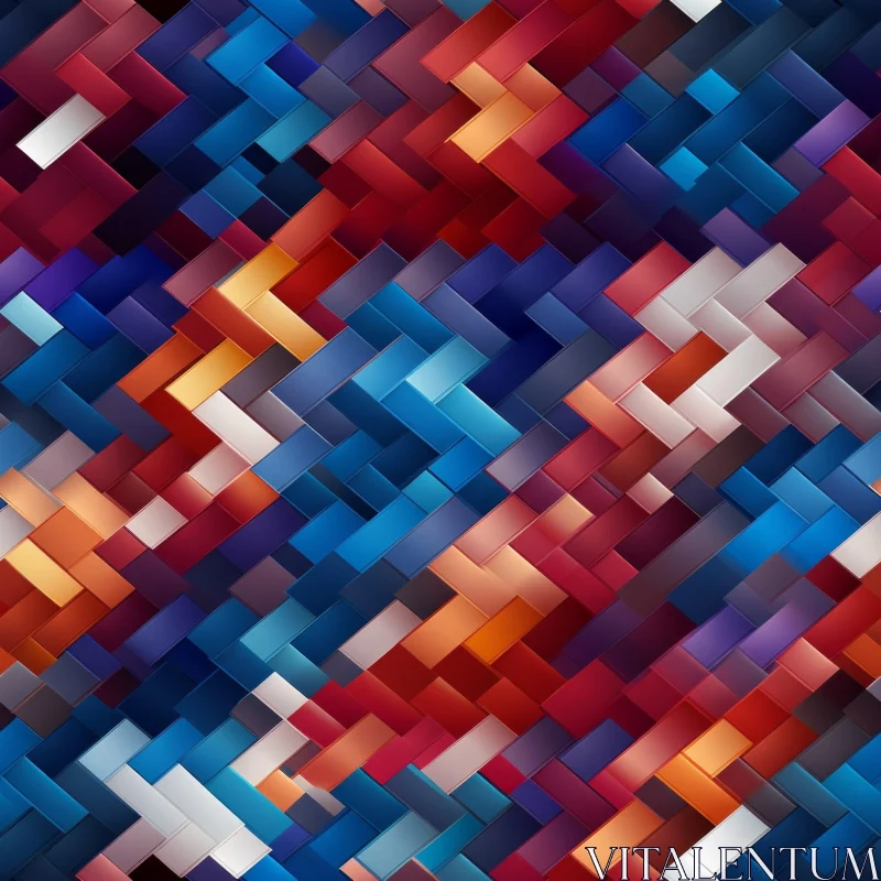 AI ART Colorful Rectangle Pattern - Herringbone Design