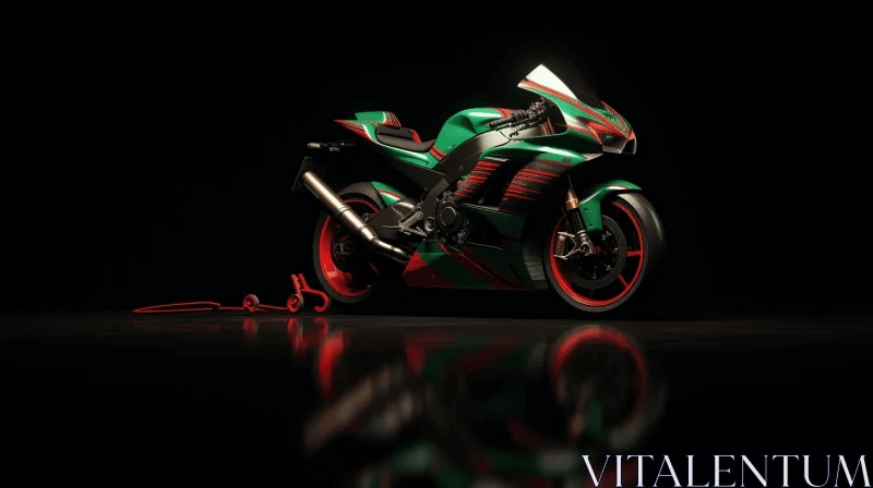 Dark Emerald and Gold Motorcycle | Striking Design AI Image