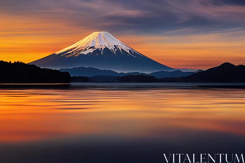Mt. Fuji Sunrise: A Breathtaking View of Japan's Nature Wonder AI Image
