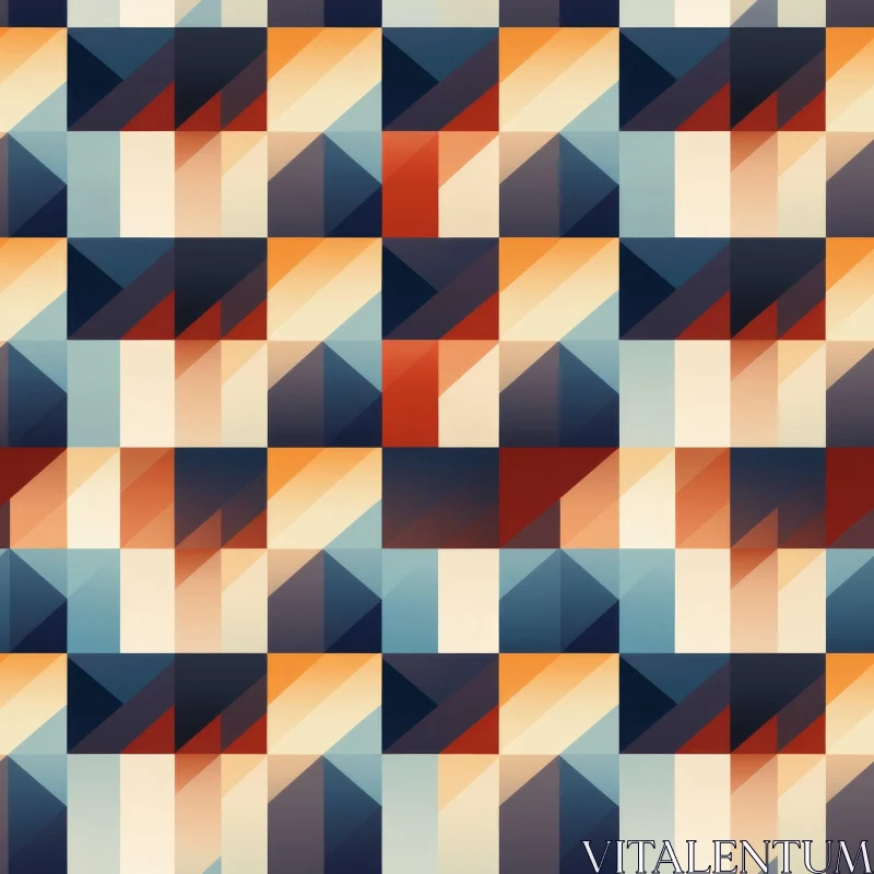 Seamless Geometric Pattern with Gradient Triangles AI Image