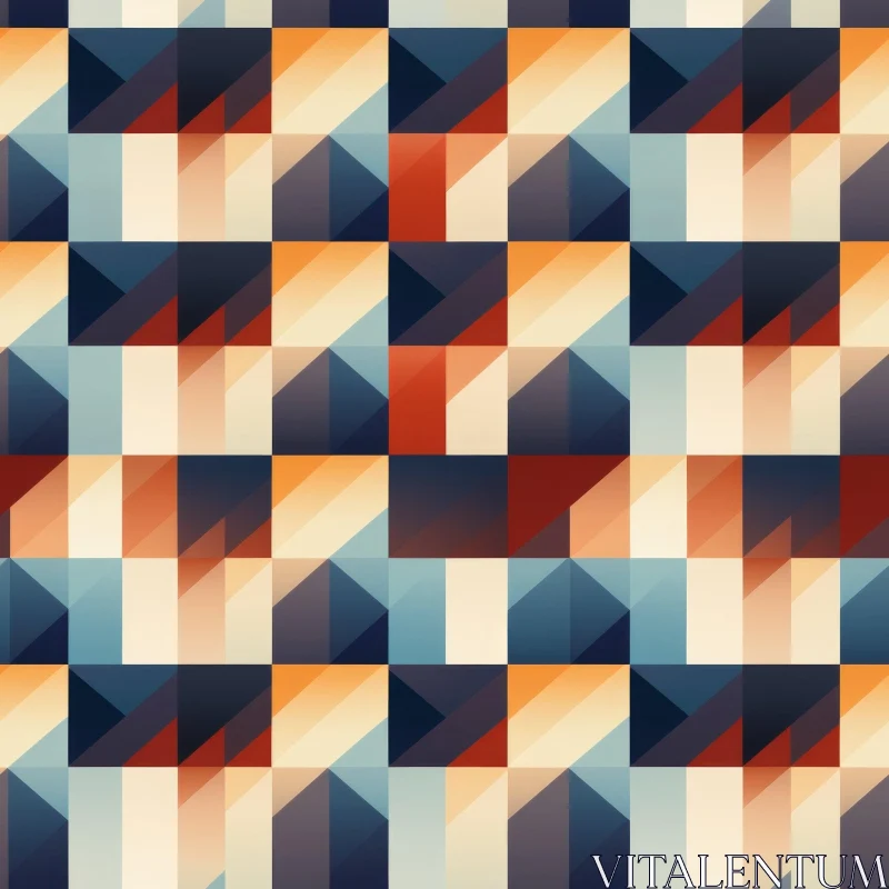 AI ART Seamless Geometric Pattern with Gradient Triangles