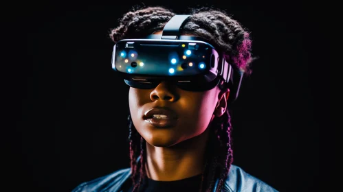 Virtual Reality Experience - African-American Woman in Leather Jacket
