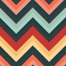 Chevron Pattern in Blue, Green, Orange, Red