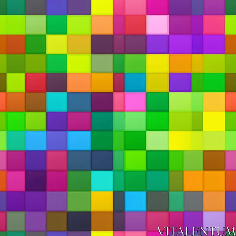 Colorful Mosaic Pattern - Retro Pixel Art Design AI Image