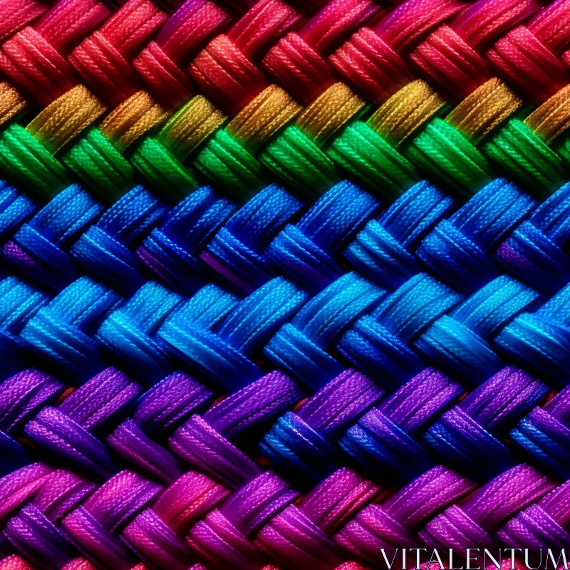 Colorful Rainbow Woven Fabric Pattern AI Image