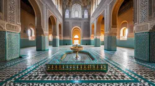 Luxurious Moroccan Palace Interior: Tile Work, Carved Stucco, Cedarwood