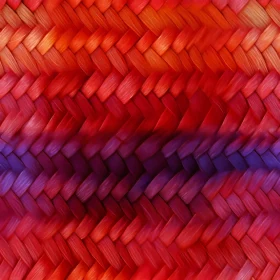 Red and Purple Ombre Woven Straw Mat