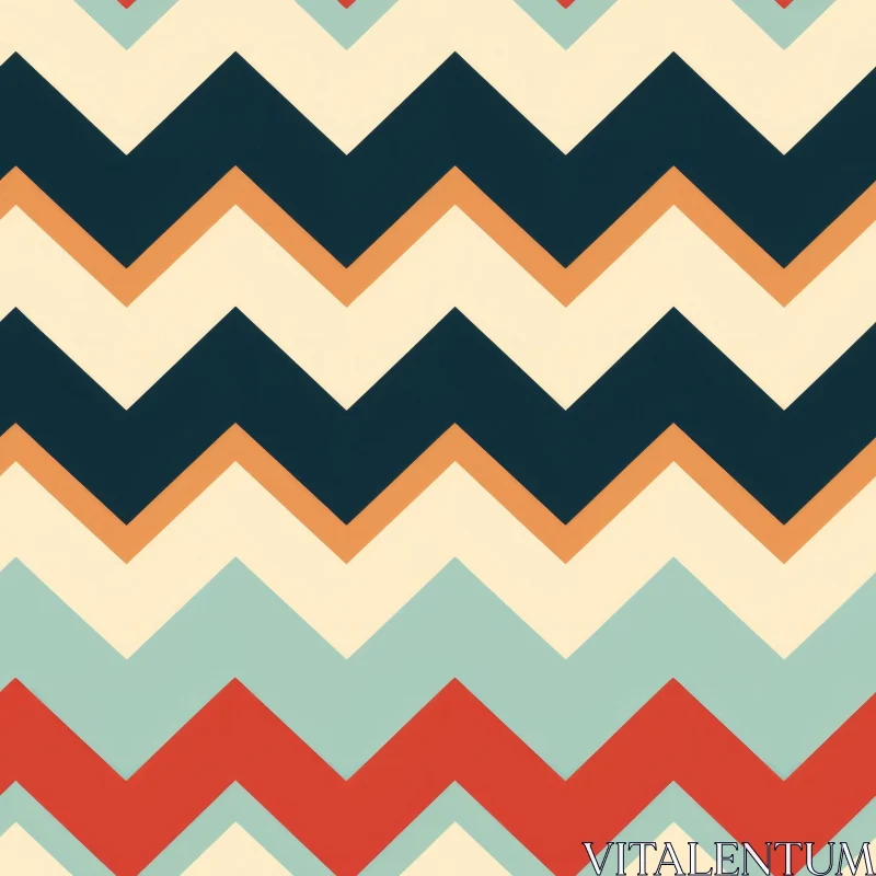 Retro 70s Zig Zag Chevrons Seamless Pattern AI Image