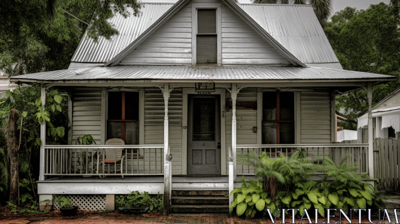 Captivating Image of an Old House with a Porch - Vintage Nostalgia AI Image